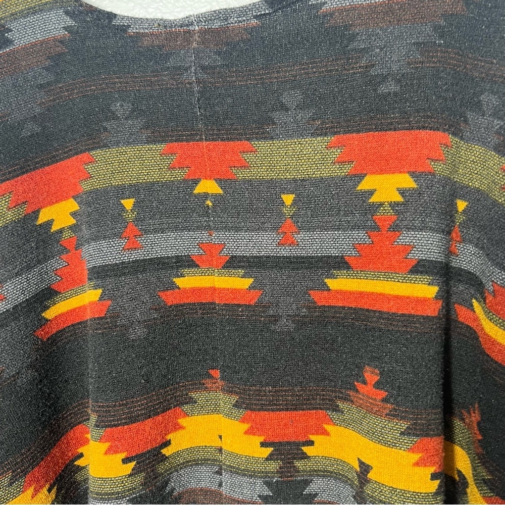 Wrangler Southwestern Fringe Cardigan Kimono Open Front Aztec Print Boho S/M - Picture 9 of 15